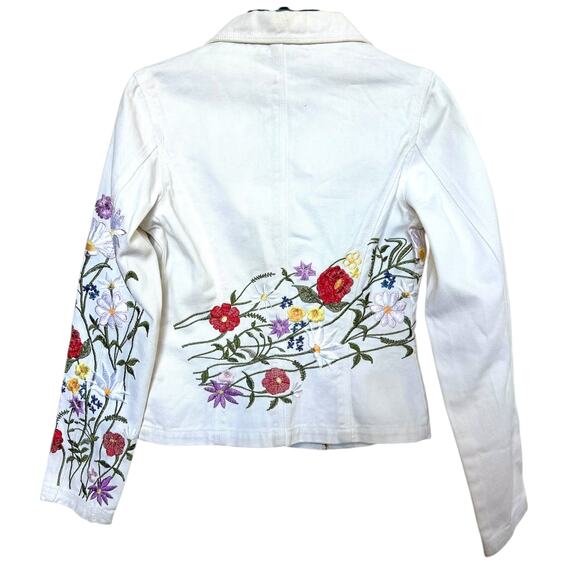Peppe Peluso Embroidered design Jean jacket Size Small NEW - Picture 2 of 6
